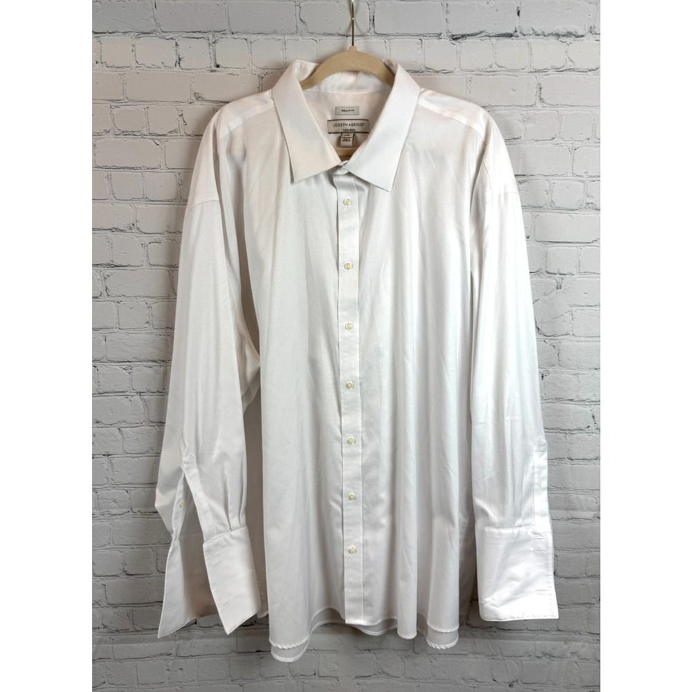 JOSEPH ABBOUD white 100% cotton non-iron cufflinks sleeve mens shirt sz 20 34/35